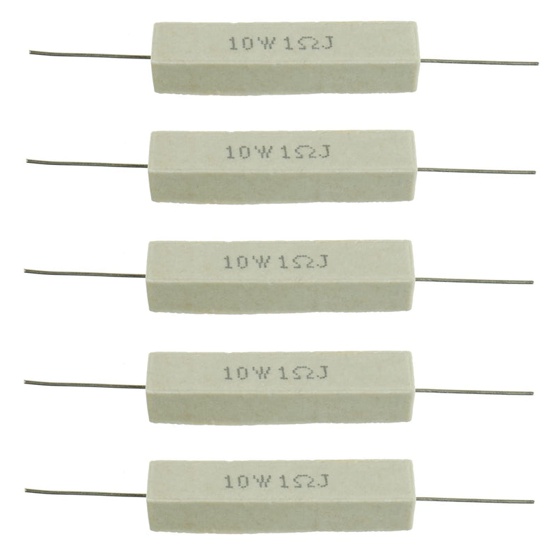 [AUSTRALIA] - BOJACK Ceramic Cement Resistor 10W 1 ohm Resistance 5% Ceramic Wire Wound Resistors（Pack of 5 pcs）