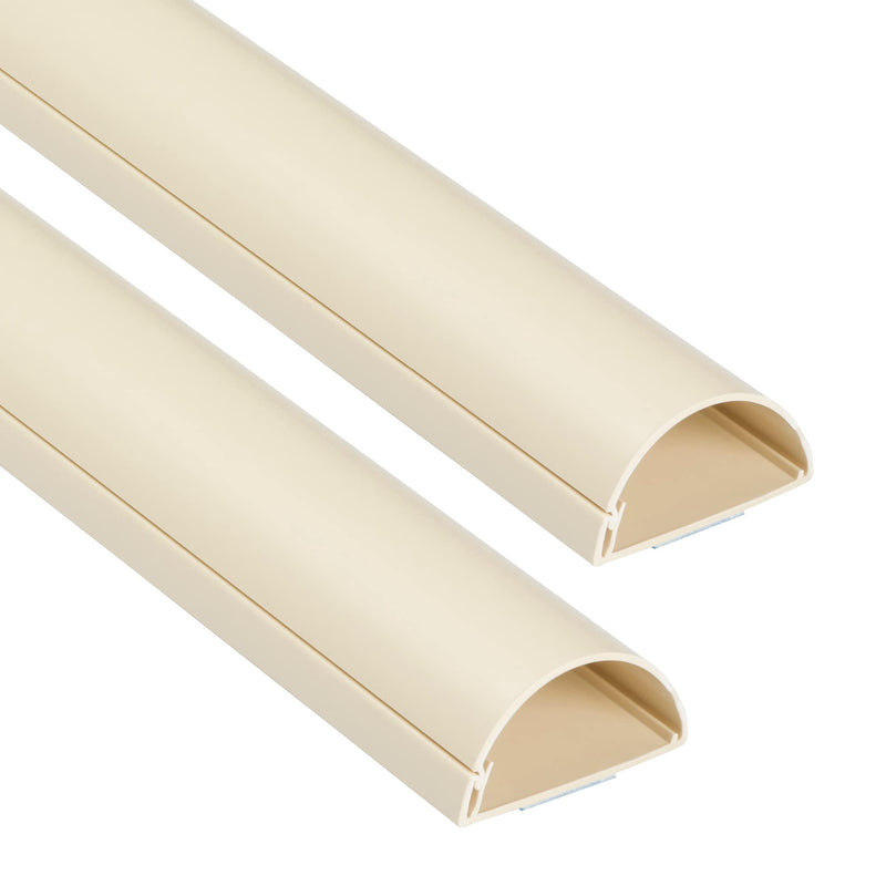  [AUSTRALIA] - D-Line Cord Hider 2-Pack, Cable Raceway, Desk Cable Management, Cord Cover Wall, Decorative Cable Concealer, TV Wire Covers, Hide Cords - 2X 2in W x 1in H x 39in Lengths (78in Total) - Beige Large 2-Pack