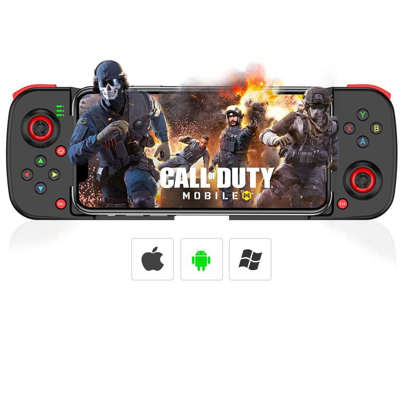  [AUSTRALIA] - Joso Wireless Game Controller for iOS, Android, PC, Bluetooth Gamepad Joysticks for iPhone13/12/11/X, iPad Mini/Air/Pro, Mac, MacBook, Tablets, Samsung Galaxy, Steam, COD Mobile, Apex - Direct Play Black