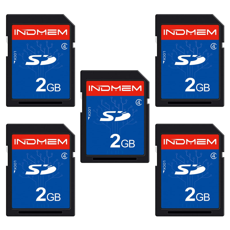  [AUSTRALIA] - INDMEM 5 Pack SD Card 2GB Class 4 Flash Memory Card 2G SLC Stanard Secure Digital Cards