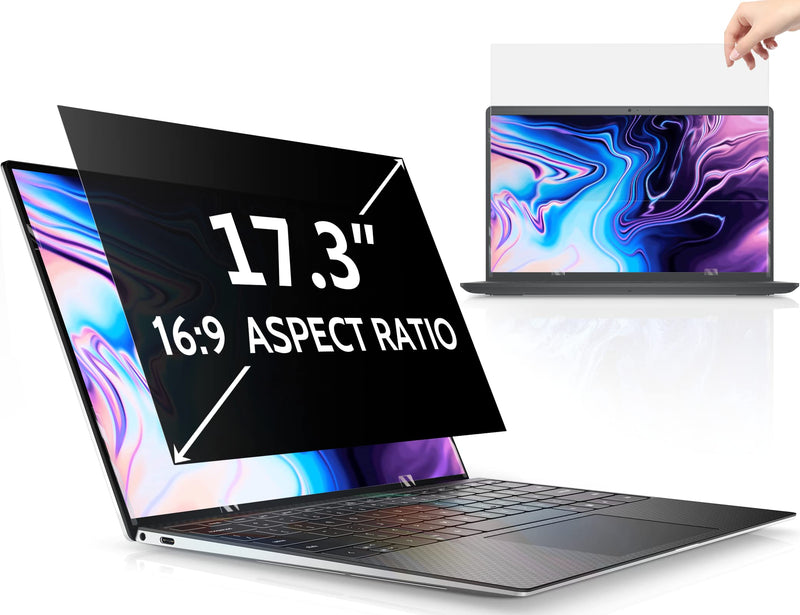  [AUSTRALIA] - 17.3 Inch Laptop Privacy Screen Compatible with Lenovo Hp Dell Acer Asus Thinkpad Envy, 16:9 Aspect Removable Anti Glare Blue Light Filter Protector, Peslv 17.3inch Computer Monitor Security Shield 17.3 Inch (Diagonal) - 16:9 Aspect Ratio
