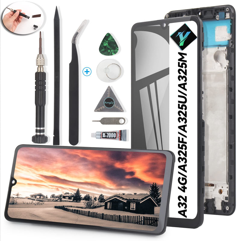  [AUSTRALIA] - YWLRONG Display for Samsung Galaxy A32 4G LCD Touch Screen Internal Digitizer for A325F A325U A325M A325N Replacement Assembly with Kit(Black with Frame,Not for 5G)