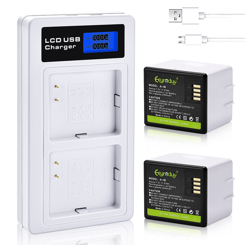  [AUSTRALIA] - Eeyrnduy Battery for arlo Pro,Pro 2 Camera Replacement for VMA4400,Dual Channel Charging Station and 2- Pack 2440mAh Rechargeable Batteries 7.2V/17.57Wh