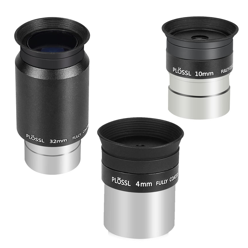  [AUSTRALIA] - CelticBird 1.25'' Telescope Eyepiece Kit with 3 Plossl Eyepieces 4mm/10mm/32mm Fully Multicoated Optical Lens Metal Construction Fit for 1.25inch Astronomic Telescope and Astronomy Filters
