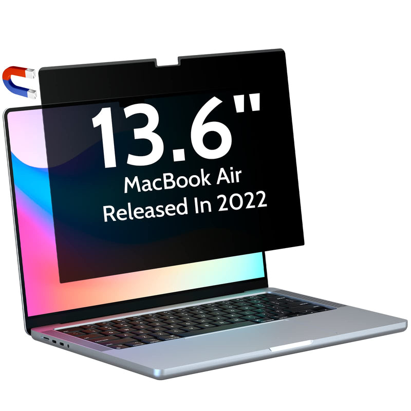  [AUSTRALIA] - Peslv Magnetic Privacy Screen Compatible with MacBook Air 13.6 Inch (2022, M2 Chip) Model: A2681, Removable Matte Anti Glare Blue Light Protector Private Security Filter for 13In Mac Laptop Computer MacBook Air 13 Inch(2022,M2)