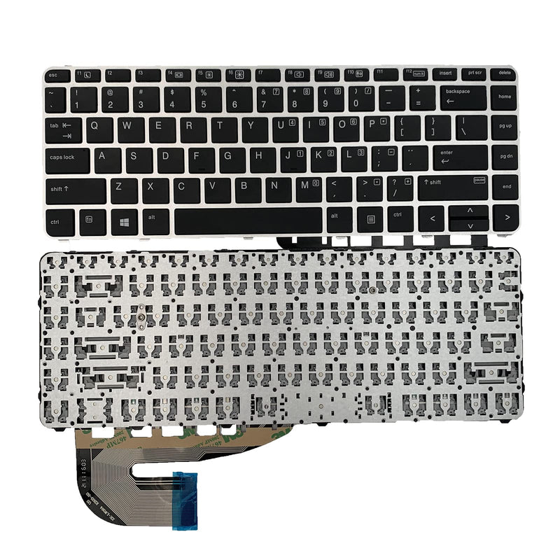  [AUSTRALIA] - Laptop Replacement US Layout Keyboard for HP EliteBook 740 745 G3 745 840 G3 G4 Silver Frame 819876-031 836307-031