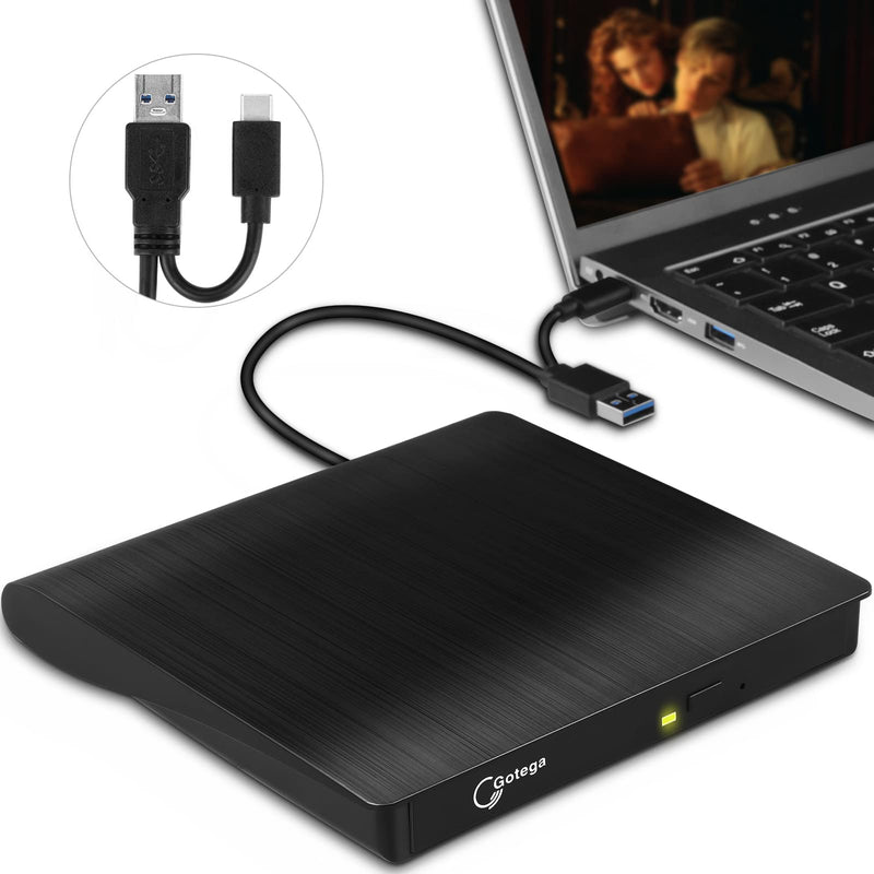  [AUSTRALIA] - External DVD Drive USB 3.0 Type C USB C Portable CD/DVD +/-RW Disk Drive External CD Drive DVD Player for Laptop CD/DVD ROM Burner Reader Compatible with Laptop Desktop PC Windows Linux OS Apple Mac
