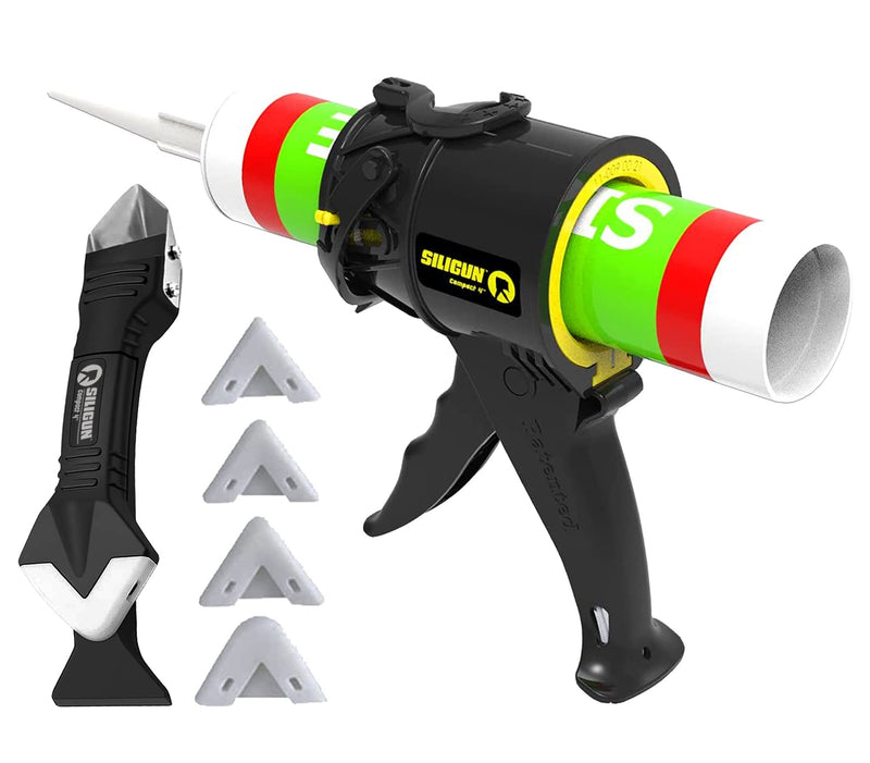  [AUSTRALIA] - SILIGUN Compact Caulk Gun with Caulking Tools – 10 Oz Caulk Gun with No Rod – 12:1 Push Ratio Caulking Gun for Silicone, Latex, Sealant – Hand Caulking Guns for DIY Use