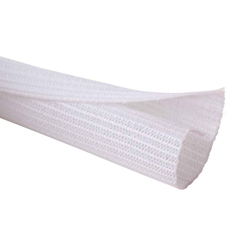  [AUSTRALIA] - Alex Tech 25ft - 1.25 inch Cord Protector Wire Loom Tubing Cable Sleeve Split Sleeving for USB Cable Power Cord Audio Video Cable - Protect Cat from Chewing Cords - White 1.25"-25ft