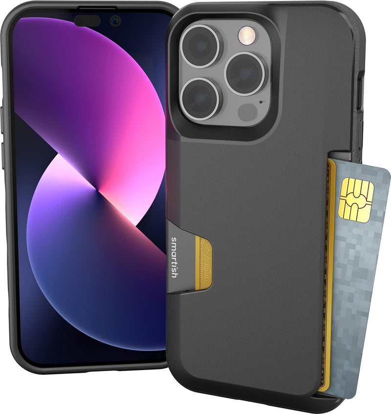  [AUSTRALIA] - Smartish iPhone 14 Pro Wallet Case - Wallet Slayer Vol. 1 [Slim + Protective] Credit Card Holder - Black Tie Affair