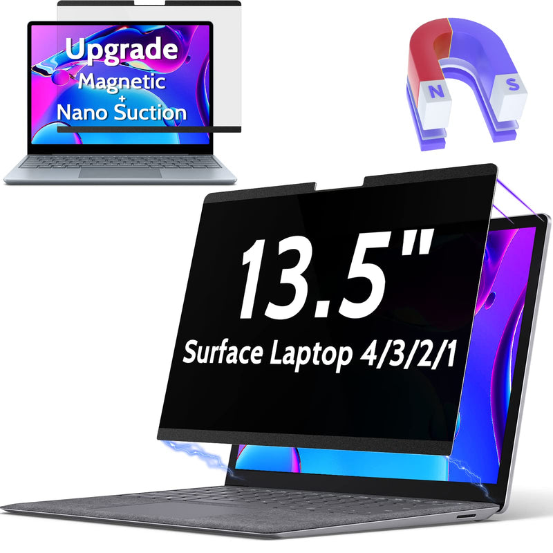  [AUSTRALIA] - Peslv 13.5 Inch Magnetic Privacy Screen Compatible with 13.5Inch Surface Laptop 4/3/2/1, Removable Anti Blue Light Glare Filter, Black Security Private Apy Block Protector surface laptop 4/3/2/1 -13.5inch