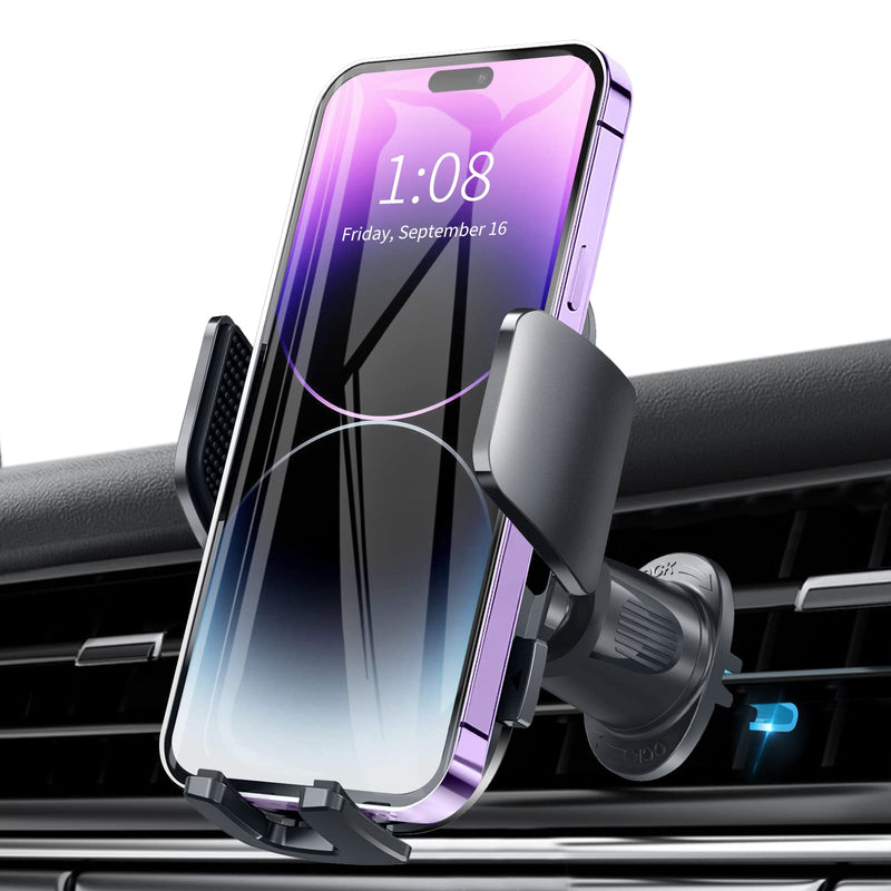  [AUSTRALIA] - Phone Mount for Car Vent, [Upgrade Steel Hook] Car Phone Holder Mount, Stable Air Vent Cell Phone Holder Universal Handsfree Car Cradle Compatible with iPhone 14/13/12 Pro Max/Samsung S22 All Phones