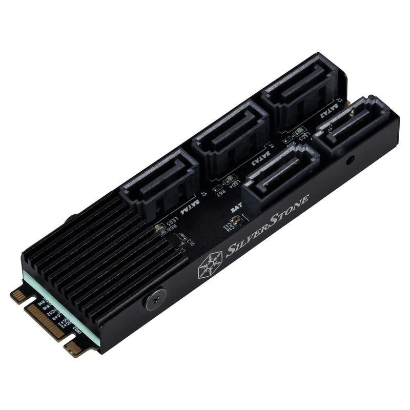 [AUSTRALIA] - SilverStone Technology ECS07 5-Port SATA Gen3 6Gbps Non-RAID M.2 PCIe Storage Expansion Card, SST-ECS07