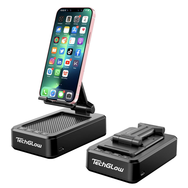  [AUSTRALIA] - TechGlow Gifts for Men and Women - Portable Phone Stand Speakers Bluetooth Wireless,Cool Kitchen Gadgets for Men,Birthday,Christmas Stocking Stuffers for Women Men Mom Her Him,Phone Holder for Desk