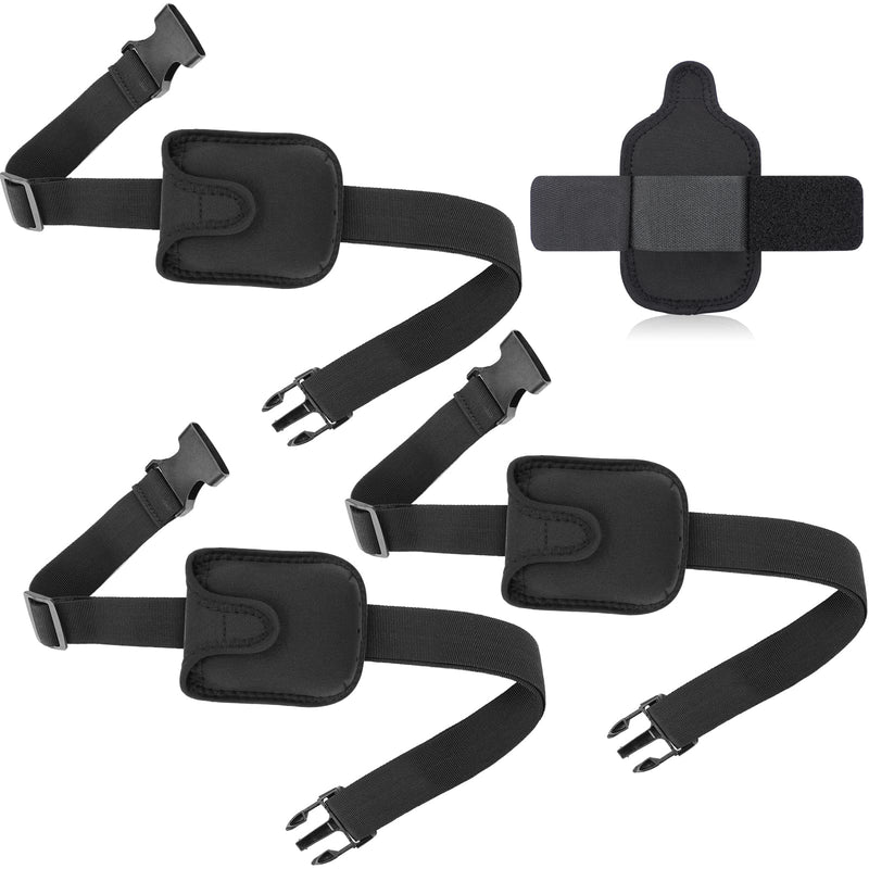  [AUSTRALIA] - 3 Pack Mic Belt with 3 Pack Neoprene Microphone Carrier Pouch Anti Dropping Strap Adjustable Detachable Microphone Case Sweat Absorbent Belt Waistband Bag for Fitness Instructor Teacher Theatre, Black