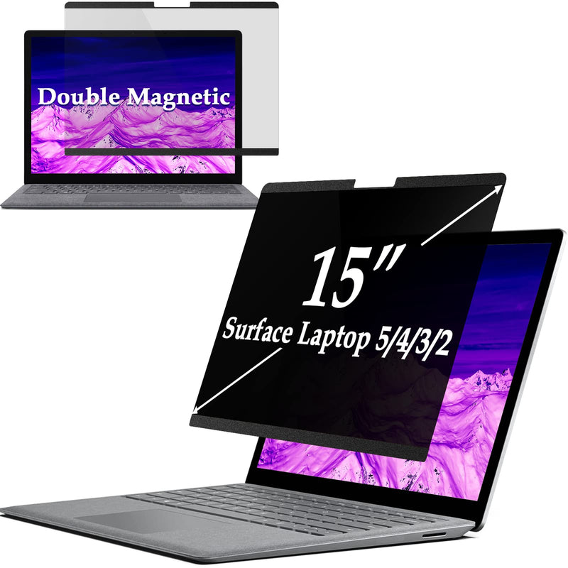  [AUSTRALIA] - Surface Laptop Privacy Screen 5/4/3/2-15 inch, Magnetic Removable Privacy Screen Filter for Microsoft Surface Laptop, Anti-Glare Blue Light Screen Protector IPROKKO Magnetic Surface Laptop 15 Inch