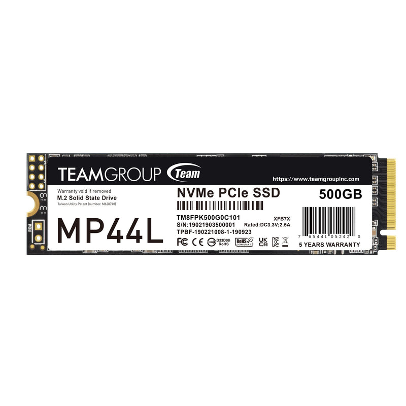  [AUSTRALIA] - TEAMGROUP MP44L 500GB SLC Cache NVMe 1.4 PCIe Gen 4x4 M.2 2280 Laptop&Desktop SSD (R/W Speed up to 5,000/3,700MB/s) TM8FPK500G0C101 Swift