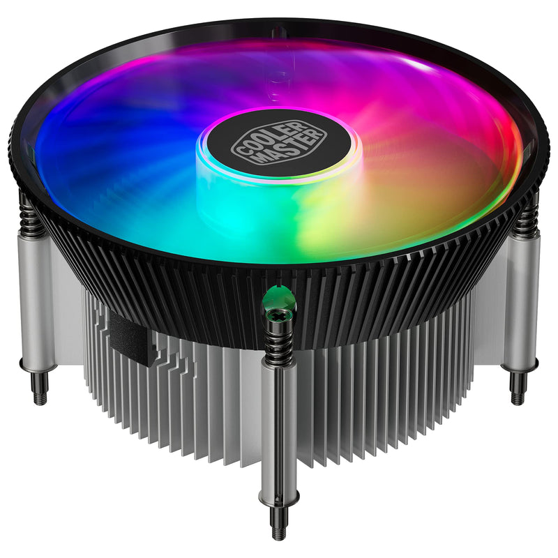  [AUSTRALIA] - Cooler Master i70C LGA1700 ARGB Intel Low-Profile CPU Air Cooler, Anodized Black Aluminum Fins, Copper Insert Base, 95W TDP CPU Support, 120mm ARGB 3-Pin Fan for Intel LGA1700