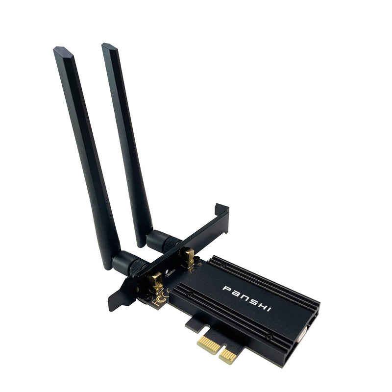  [AUSTRALIA] - PANSHI WiFi 6E Card, AX210 PCIe Network Adapter for PC Gaming, Bluetooth 5.2, Tri-Band (802.11ax) 5400Mbps 6GHz Wireless LAN Cards with MU-MIMO, OFDMA, Support Windows 10/11 (64-bit) AX210-BLACK