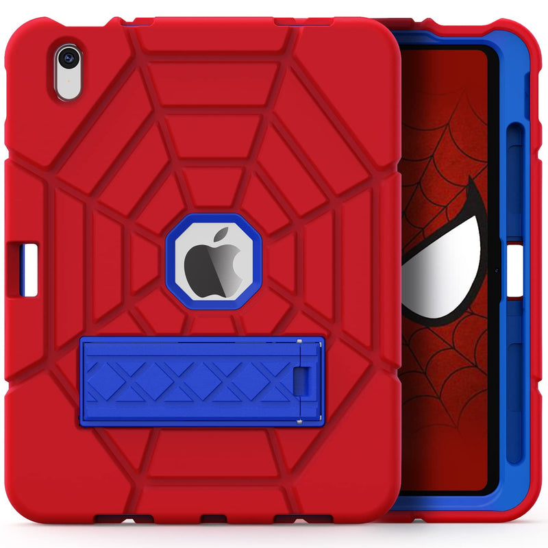 [AUSTRALIA] - Grifobes Kids Case for iPad 10th Generation Case, for 2022 10.9 inch iPad 10 th Generation Case with Kickstand, Heavy Duty Shockproof Rugged 10.9" 10 Gen Cover for Kids Boy Children Red+Blue