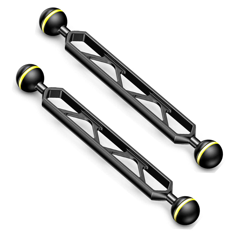  [AUSTRALIA] - Seafrogs 2 Pieces 8" Double Ball Aluminum Alloy Extension Arm, 1" Ball Head Connector Underwater Arm for Strobe/Video Light/Diving Camera Tray, Integrated Without Glue, Waterproof and Rustproof… AM-10-2PCS