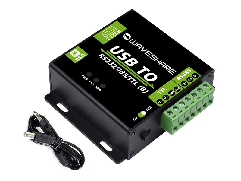  [AUSTRALIA] - waveshare USB to RS485/RS232/TTL Converter Industrial Digital Isolated Converter with CH343G Inside, Multi-Protocol & Multi-Type Conversion, Support Windows 11/10/8.1/8/7 Linux Android Mac etc.