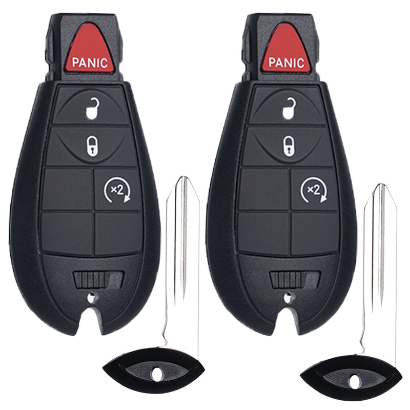  [AUSTRALIA] - Key Fob FOBIK Keyless Entry Remote Start Control Replacement Fits for Dodge Ram 1500 2500 3500 HD 2013 2014 2015 2016 2017 2018 2019 2020 2021 GQ4-53T 56046955 AG 4 Button Pack of 2