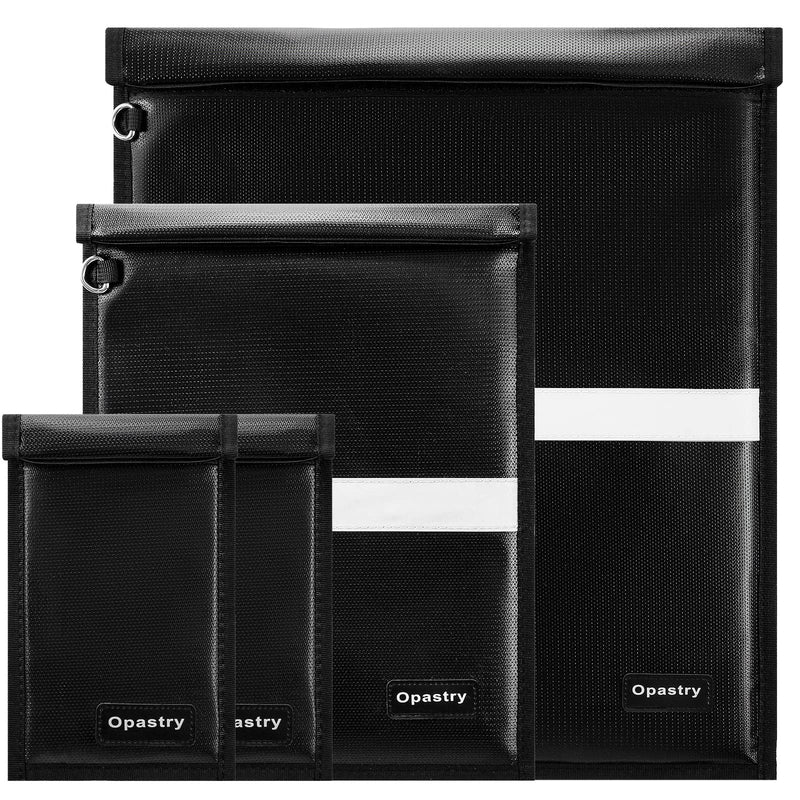  [AUSTRALIA] - Faraday Bags for Laptops & Tablets & Phones, 4 Pack Faraday Cage, Upgraded Key Fob Protector with Reflective Strip, Anti-Tracking RFID Pouch for Key Fob, Fireproof & Waterproof Faraday Pouch (2200℉)