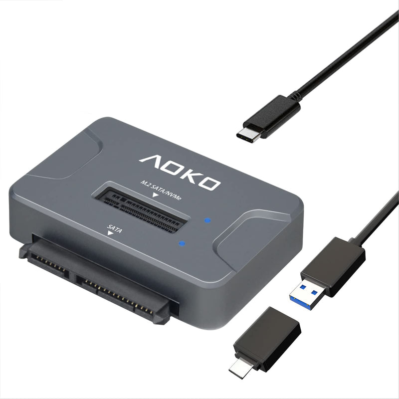  [AUSTRALIA] - M.2 to USB 3.2(10Gbps) Docking Station with 2.5" SATA to USB Adapter Converter for M.2 PCIe NVMe /M.2 SATA (NGFF) SSDs and 2.5" SATA Dirves M2 SATA/NVMe &2.5'' SATA
