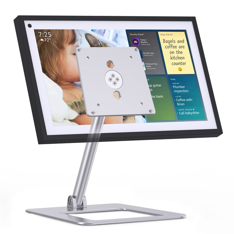  [AUSTRALIA] - Almoz Tilt Stand for Show 15, Raise Up to 7" from Desk, Rotate 360° Vertically, Desktop Show 15 Mount with Sturdy Aluminum Materia and Stable Big Base, (Silver) Silver