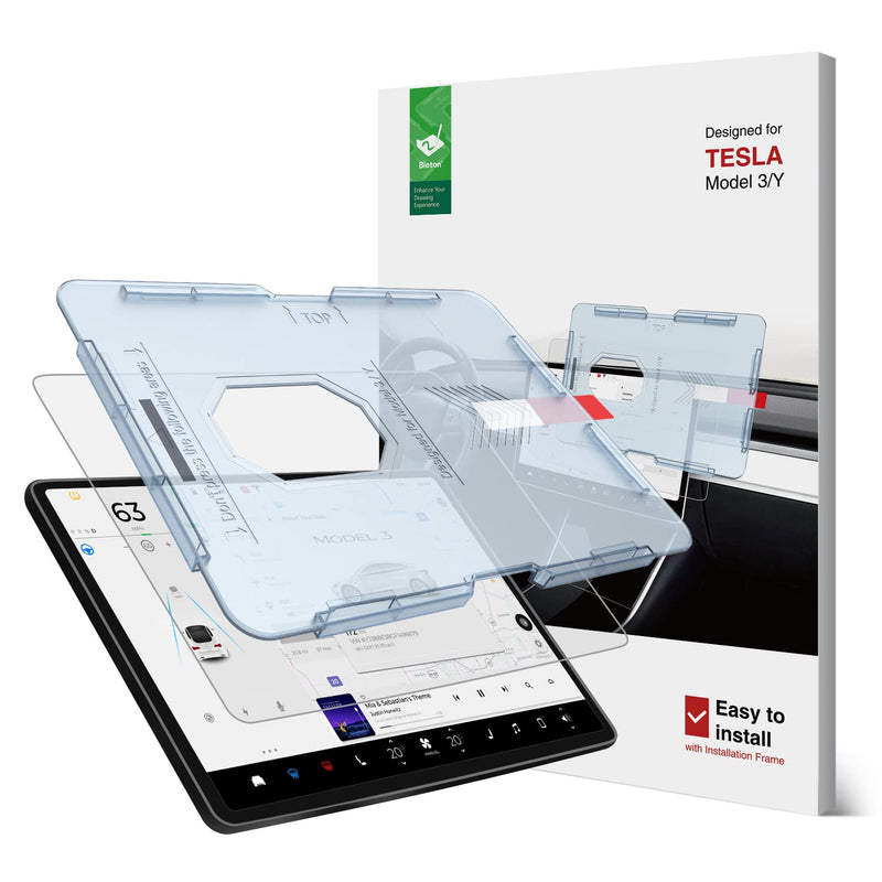  [AUSTRALIA] - Bioton Silkfeel Glass Screen Protector designed for Tesla Model 3 / Y Center Control Touchscreen [Automatic Alignment] [Anti Glare] [9H Hardness]