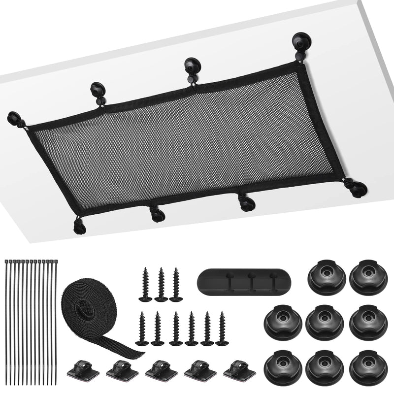  [AUSTRALIA] - Cable Management Net Under Desk Kit, ZZM Privacy Mesh Cable Manager Flexible Under Desk Wire Net Large Capacity Cord Organizer Net for Office,Standing Desk, Home