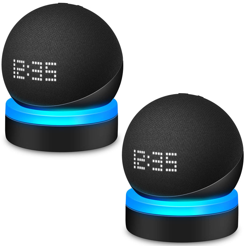  [AUSTRALIA] - Dot 4th/5th Generation Table Holder, ZUOLACO Desktop Stand Mount for Dot 5th Gen(2022 Release), Base Bracket with Light Guide, Dot Accessories with Built-in Cable Management(2 Pack, Black)