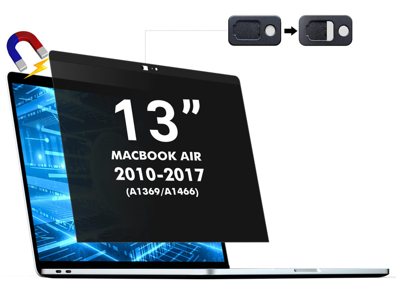  [AUSTRALIA] - Privacy Screen MacBook Air 13 Inch (2010-2017), Magnetic Removable Screen Filters Anti-Peeping, Anti Blue Light and Anti Glare Privacy Screen for Macbook Air 13 inch Model (A1369, A1466) MacBook Air 13 inch（2010-2017） Black