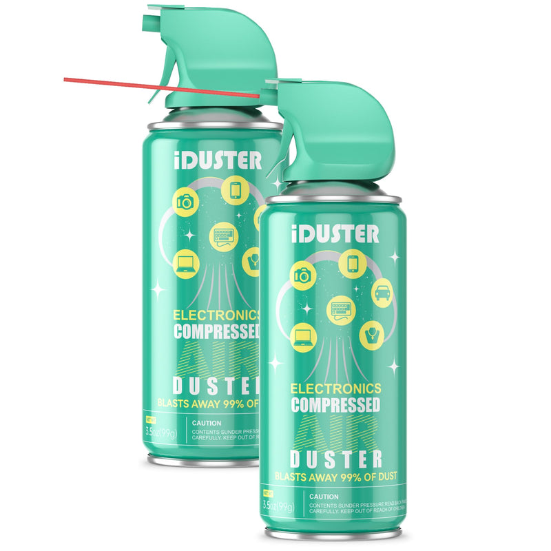  [AUSTRALIA] - Compressed Canned Air Duster for Computer - iDuster Disposable Electronic Keyboard Cleaner for Cleaning Duster, 2PCS(3.5oz) 3.5oz 2PCS