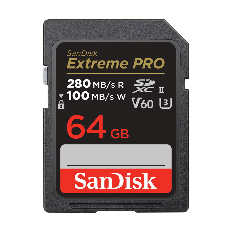  [AUSTRALIA] - SanDisk 64GB Extreme PRO SDXC UHS-II Memory Card - C10, U3, V60, 6K, 4K UHD, SD Card - SDSDXEP-064G-GN4IN Memory Card Only
