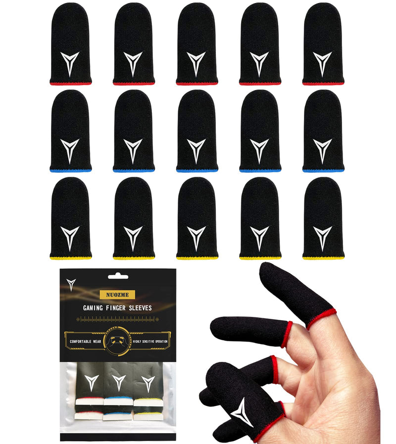  [AUSTRALIA] - 3 Colors 15 Pack E-Sports Light Model Gaming Finger Sleeves, 0.15mm Superconducting Nanofibers, Smooth Feel, Anti-Sweat, Extremely Thin, Fit All Touchscreen Devices