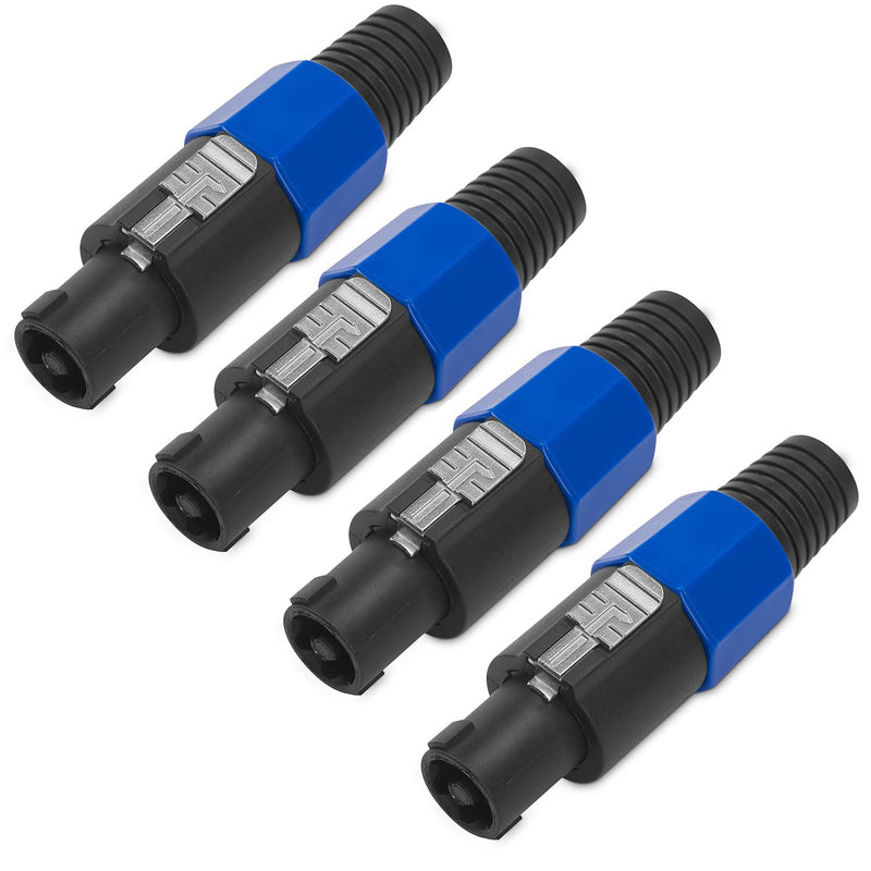  [AUSTRALIA] - UMOKI 4 Pack Professional Speakon Speaker Adapter Connectors - Audio Speaker Plug Twist Lock 4 Pole Compatible with Neutrik Speakon NA4LJ, NA4LJX, NL4MP, NL4MPR, NL4FC, NL4FX (Type3) Type 3