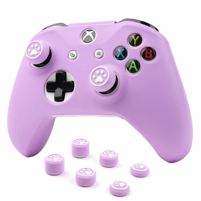  [AUSTRALIA] - RALAN Purple Controller Skin for Xbox One, Anti-Slip Silicone Controller Cover Protector Case Compatible with Xbox One S/X with 6 Thumb Grip. PPurple