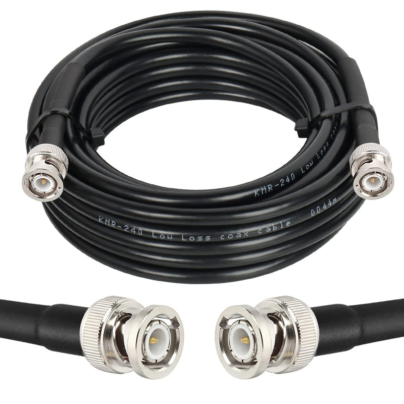  [AUSTRALIA] - MOOKEERF BNC Coax Cable 20ft,BNC to BNC Cable 50 Ohm BNC Cable Low Loss KMR240 BNC Male to BNC Male Antenna Cable for Ham Radio/Network Analyzer/Modem/Oscilloscope/Signal Generator/Attenuator