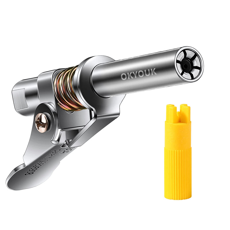  [AUSTRALIA] - OKYOUK Minimum Grease Gun Coupler (Only 0.53 "), High Pressure Coupler Quick Release Grease Tips with Cleaning Tool, Fit All 1/8" NPT Manual/Electric Grease Gun, for Greasing Locks onto Zerk Fittings Galvanized Metallic