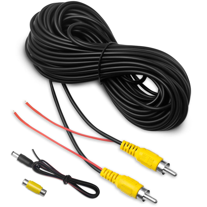  [AUSTRALIA] - LBW Premium Backup Camera RCA Video Cable, Car Reverse Rear View Parking Camera Video Cable with Detection Wire (33FT/10 Meters), RCA Video Cable for Monitor and Backup Rear View Camera Connection