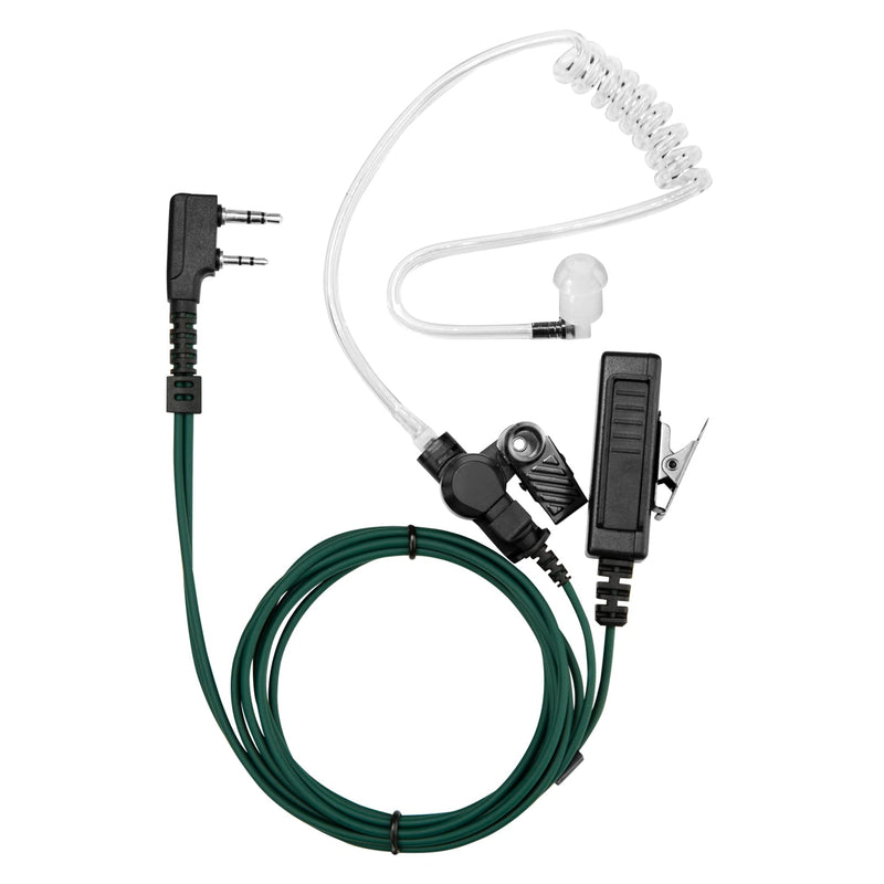 [AUSTRALIA] - LEIMAXTE Two Way Radio Headset Compatible with Baofeng, Kenwood 2 Pin Walkie Talkie Surveillance Acoustic Tube Earpiece with Mic PTT, Camouflage Cable