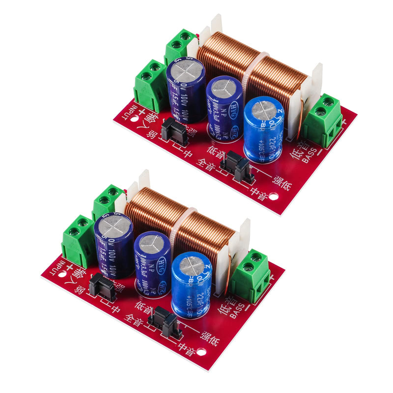  [AUSTRALIA] - DIANN 2pcs 400W Adjustable Multi Speaker Treble/Bass 2 Unit Audio Frequency Divider 2 Way Crossover Filters