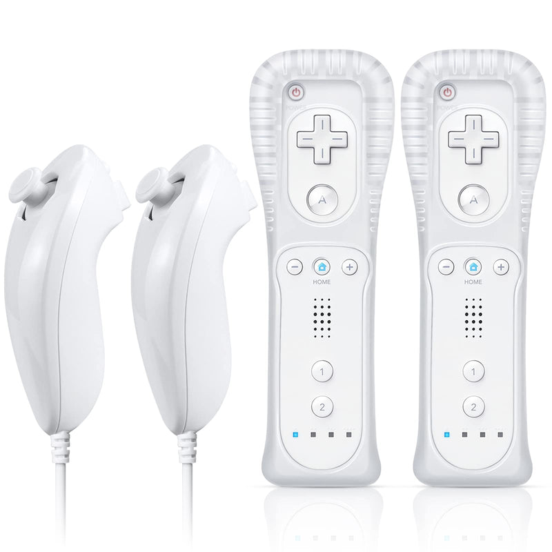  [AUSTRALIA] - FASIGO Wii Remote with Nunchuck, Wii Controller with Nunchuck, Compatible with Nintendo Wii/Wii U, 2 Pack