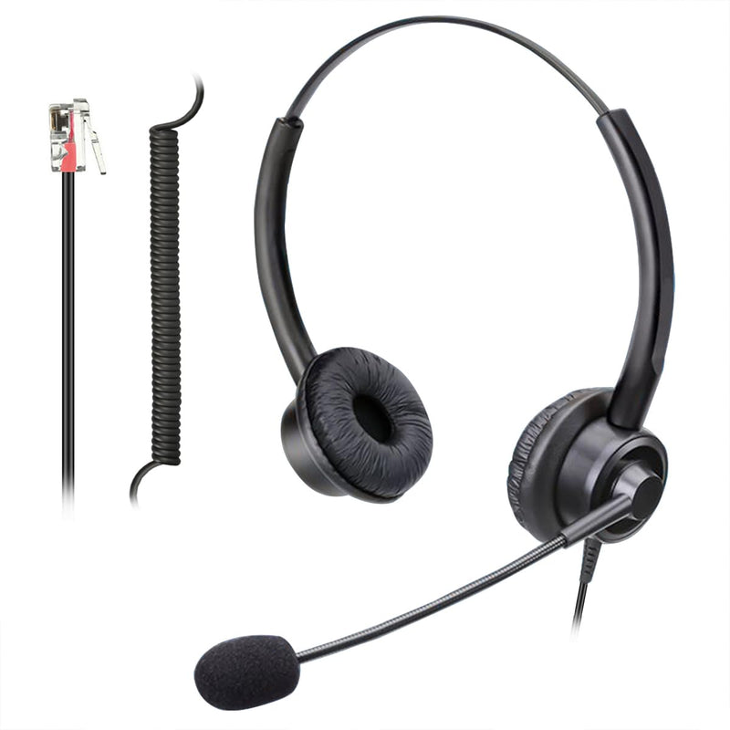  [AUSTRALIA] - RJ9 Telephone Headset with Microphone Noise Cancelling, Corded Office Phone Headsets for Polycom VVX250 VVX400 VVX500 ShoreTel 230 420 480 Mitel 5320e Avaya 1408 1416 5610 9508 NEC Landline Phones