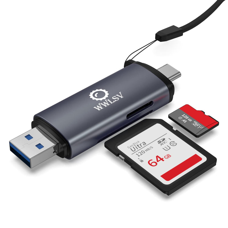  [AUSTRALIA] - SD Card Reader WWLSV USB C Memory Card Reader Adapter USB 3.0, for SD/Micro sd Memory Card Adapter for MicroSDXC and SDHC Card, SD, SDXC, SDHC, SD Cards, Compatible for MacBook,iPad Pro