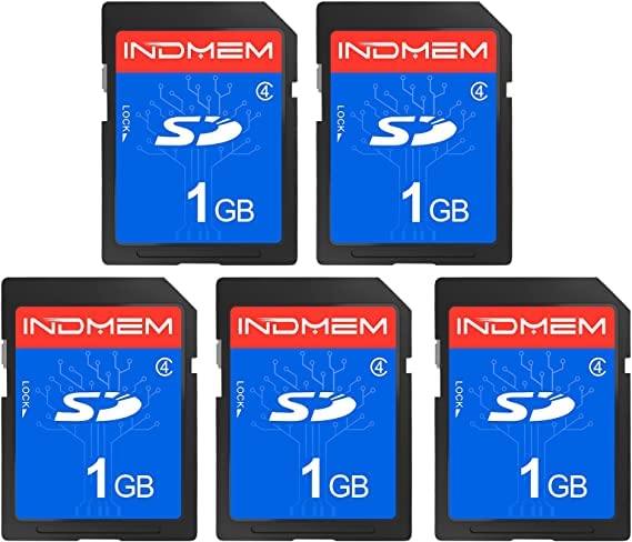  [AUSTRALIA] - INDMEM 1GB SD Card (5 Pack) - Class 4 Flash Memory Card MLC Stanard Secure Digital Cards Camera Cards 1GB(5PCS)