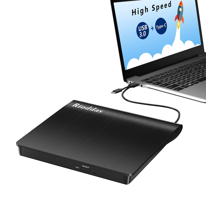  [AUSTRALIA] - Disk Duplicator External DVD Drive USB 3.0 Type C Portable CD DVD +/-RW Optical Drive Player DVD/CD ROM Burner Reader Writer Compatible with Laptop Desktop PC Windows Linux OS Apple Mac MacBook USB-A & USB-C