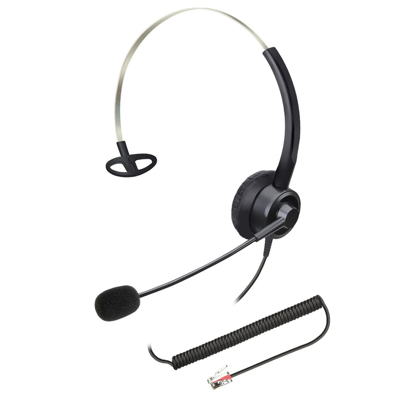  [AUSTRALIA] - Phone Headsets RJ9 with Noise Cancelling Microphone, Corded Office Telephone Headset Compatible with Polycom VVX201 VVX250 VVX350 VVX311 VVX310 VVX400 VVX410 VVX411 VVX500 Landline Phones Black